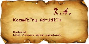 Kozmáry Adrián névjegykártya